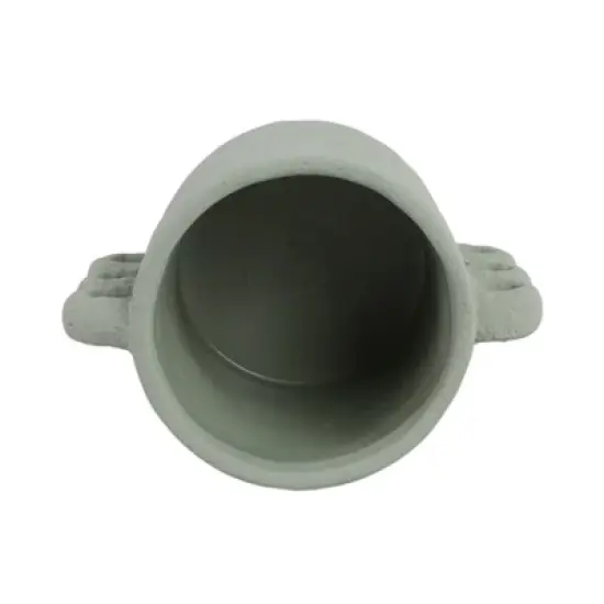 Pottery and Cement Planter with Unique Multi-Loop Handle Design, Stylish Contemporary Accent For Home D&eacute;cor image {6}