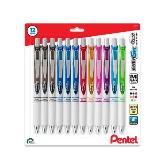 EnerGel Retractable Gel Pen Medium Point Assorted Ink Dozen (BL77PWBP12M) image {3}