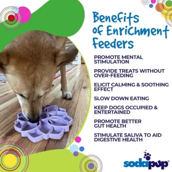Mandala Softie eTray Enrichment Shallow Slow Feeder Dog Bowl with Suction Cups image {3}