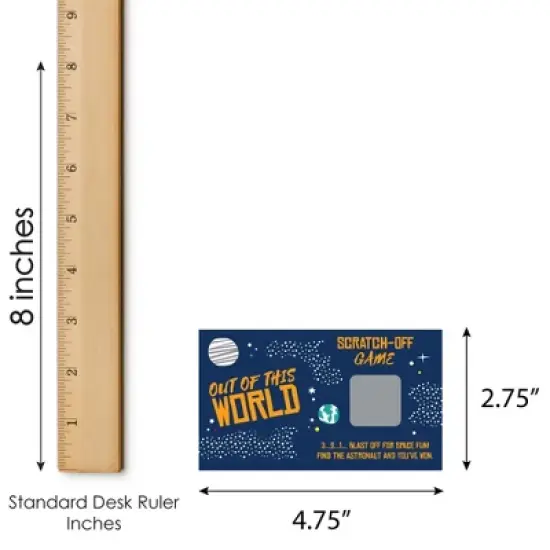 Big Dot of Happiness Blast Off to Outer Space - Rocket Ship Baby Shower or Birthday Party Game Scratch Off Cards - 22 Count image {4}