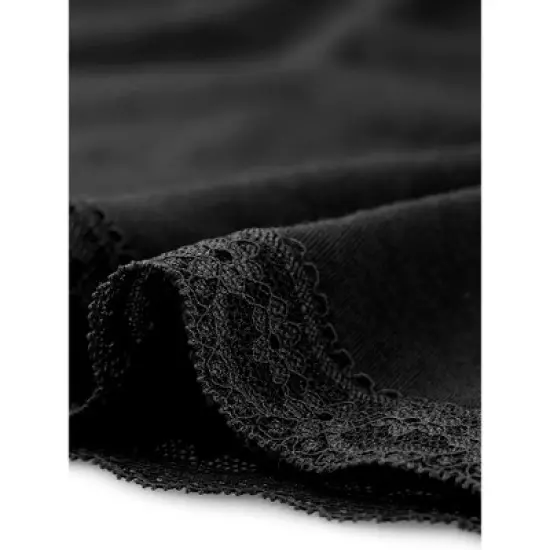 Agnes Orinda Women's Plus Size V Neck Short Sleeve Lace Trim Hem Nightgown image {4}