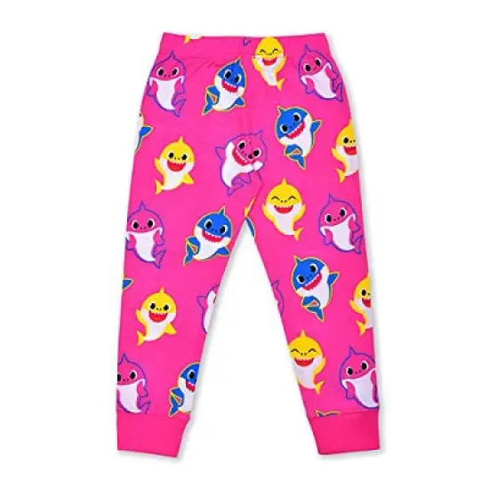 Nickelodeon Girl's Baby Shark 2 Piece Coordinates, Long Sleeve T-Shirt and Jogger Pants Set for kids image {2}