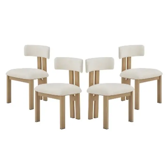 Christopher Knight Home Layla Iron Frame Upholstered Dining Chairs (Set of 4) image {9}