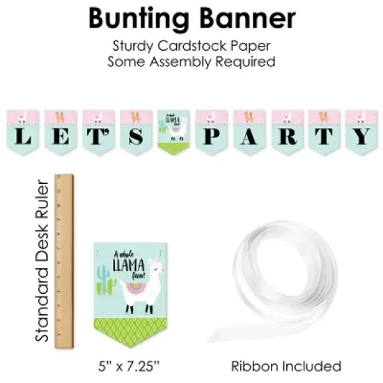 Big Dot of Happiness Whole Llama Fun - Llama Fiesta Baby Shower or Birthday Party Supplies Decoration Kit - Decor Galore Party Pack - 51 Pieces image {4}