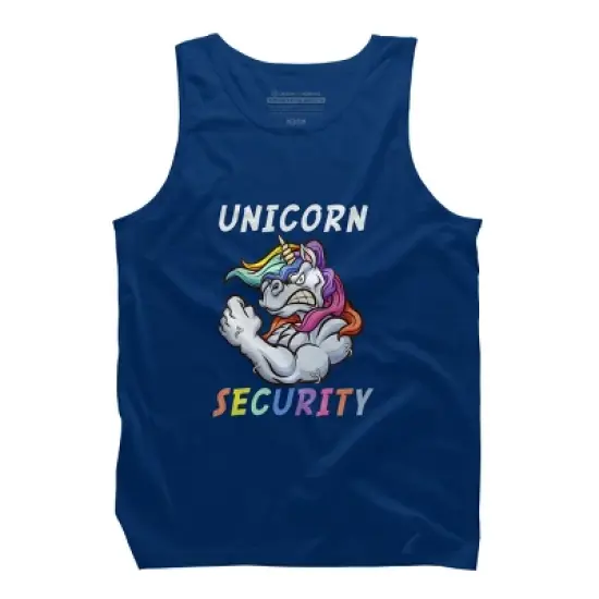 Men's Design By Humans Halloween Dad Mom Daughter Adult Costume - Unicorn Security By MINHMINH Tank Top image {8}