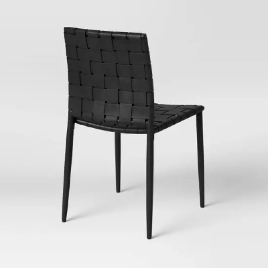 Wellfleet Woven Leather Metal Base Dining Chair - Threshold&trade; image {4}