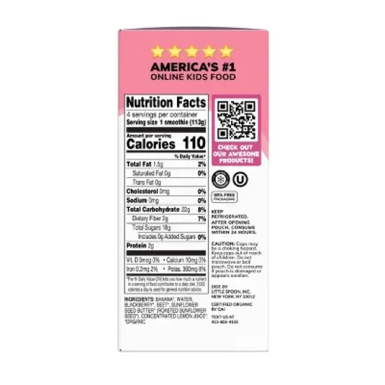 Little Spoon Berry Banana Blast Smoothie Pouches - 16oz/4ct image {2}