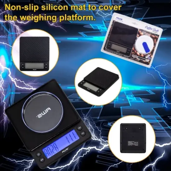 American Weigh Scales Barista Series Kitchen Coffee Weight Scale Digital Bright Back-lit LCD display 6.6lb Capacity image {6}