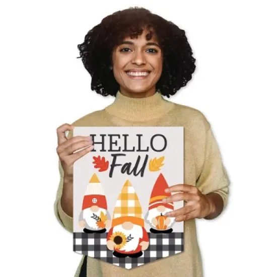 Big Dot of Happiness Fall Gnomes - Outdoor Home Decorations - Double-Sided Autumn Harvest Party Garden Flag - 12 x 15.25 inches image {7}