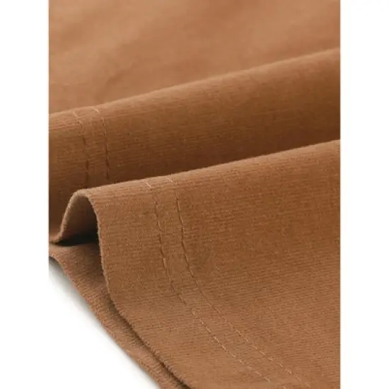 Agnes Orinda Women's Plus Size Corduroy Button Decor Elastic Waist A-Line Skirts image {4}