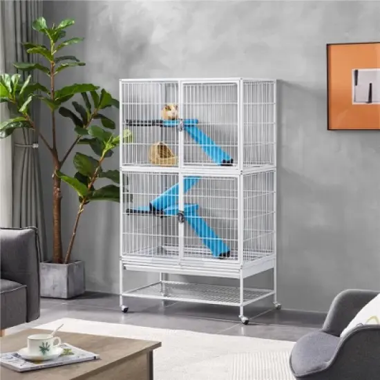 Yaheetech 54in 2-Story Removable Ramp & Platform Small Pet Cage image {2}