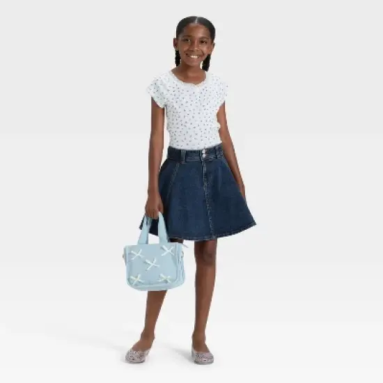 Girls' Pleated Denim Mini Skirt - art class&trade; image {2}
