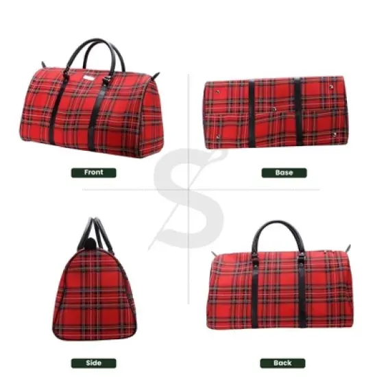 Signare USA Royal Stewart Tartan Red Big Holdall/Duffel Bag image {10}