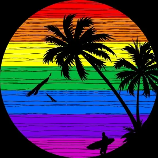 Men's Design By Humans Rainbow Summer By clingcling Tank Top image {1}