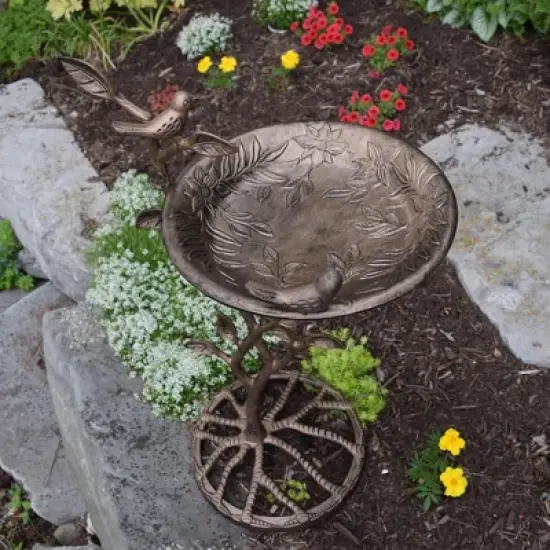 34" Meadow Birdbath - Antique Bronze - Oakland Living image {5}
