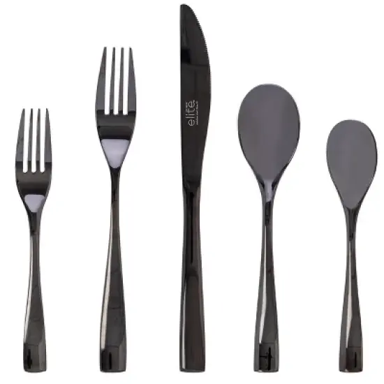 Gibson Home Holland Road 20 Piece Black Stainless Steel Flatware Set image {4}