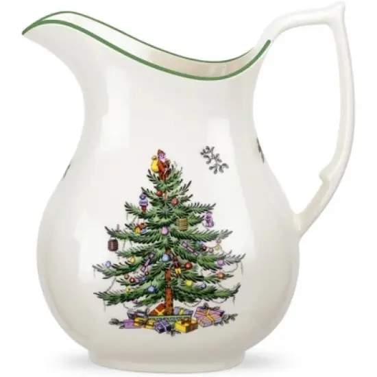 Spode Christmas Tree Pitcher - Festive 36 Ounce Fine Porcelain Pitcher for Holidays - Dishwasher Safe Pitcher with Handle image {7}