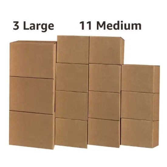 UBMOVE Moving Boxes 1 Room Bigger Moving Kit 14 Boxes plus Supplies & Tape image {3}