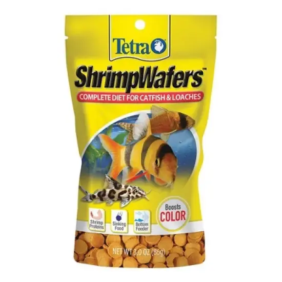 Tetra Wafers Complete Diet for Catfish and Loaches Shrimp Flavor Dry Fish Food - 3oz image {3}