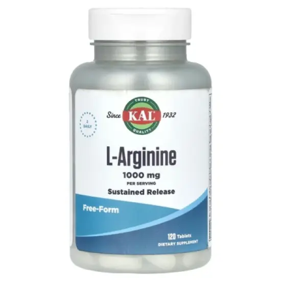 KAL L-Arginine, 120 Tablets (500 mg per Tablet) image {3}
