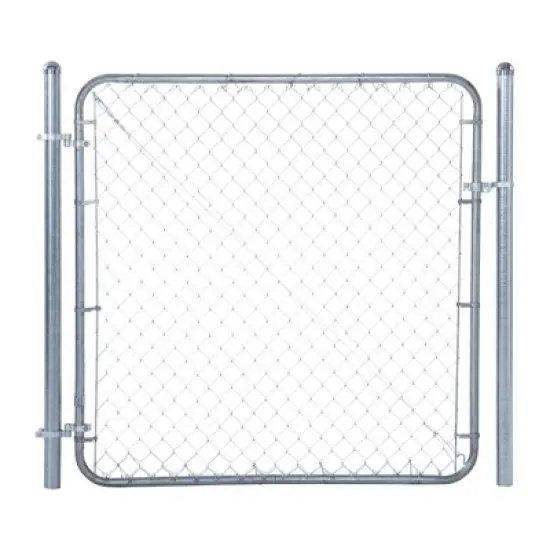 Adjust-A-Gate Fit-Right Chain Link Fence Walk-Through Gate Kit, Metal Fencing Gate with Round Corner Frame image {7}