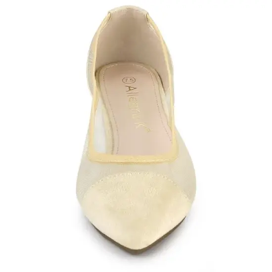 Allegra K Women's Pointed Toe Slip On Mesh Flats image {2}