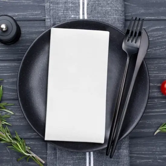 Smarty Had A Party White Linen-Like Premium Paper Buffet Napkins - 288 pcs image {7}