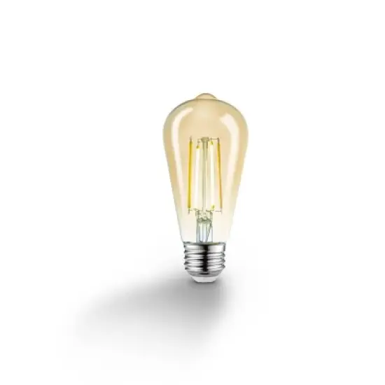 Smart 60W Equivalent Vintage Filament Tunable White LED Wi-Fi Enabled Voice Activated ST19 E26 Amber Glass Light Bulb image {1}