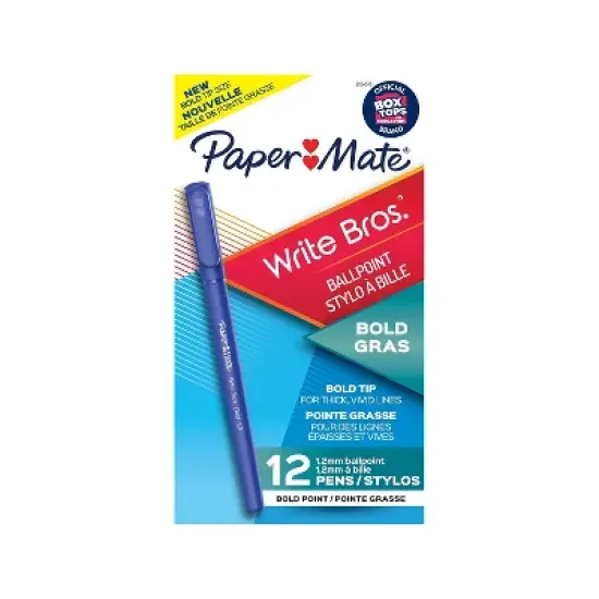 Paper Mate Write Bros. Ballpoint Pen Bold Point Blue Ink Dozen (2124513) image {1}