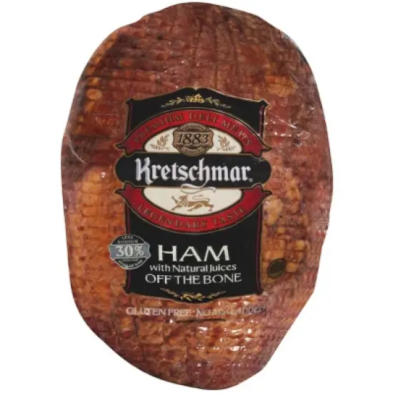 Kretschmar Ham with Natural Juices Off the Bone - Deli Fresh Sliced - price per lb image {1}