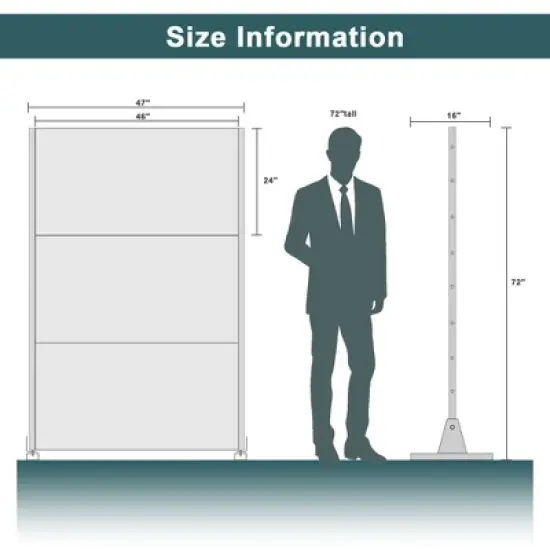 47-inches W x 72-inches H Black Galvanized Sheet Screen Outdoor and lndoor Divider for Balcony Patio Garden Room Divider (Shutter-A) image {4}