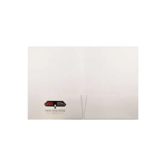 JAM Paper 2-Pocket Portfolio Folder White Linen 100/Box 95448B image {5}