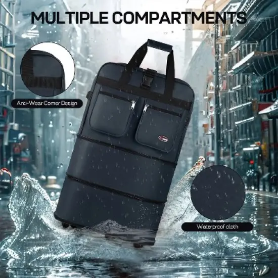 New York Xpress Expandable Collapsible Foldable Luggage Bag with Universal Wheels and Grab Handle 30" 36" 40" image {10}