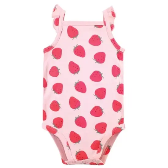 Touched by Nature Baby Girl Organic Cotton Bodysuits 5pk, Strawberries image {3}