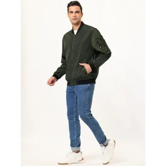 Lars Amadeus Men's Varsity Bomber Jacket Zipper Lightweight Baseball Jackets image {3}