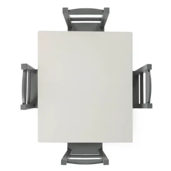 5pc Kids' Wood Table and Chair Set White/Gray - Humble Crew image {2}