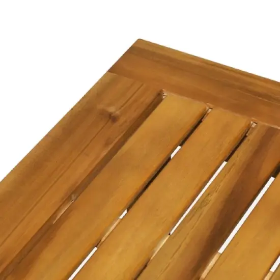 Outsunny 36" Outdoor Coffee Table 2-Shelf Acacia Wood Rectangular Buffet Storage Organizer Natural Finish Teak Patio, Deck, Lawn, Garden image {5}