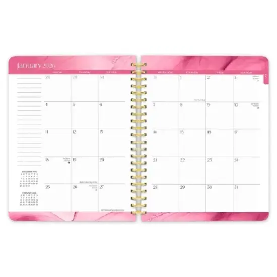 BrownTrout Crackled Blush 2026 6"x7.75" Desk Planner Foil Stamped Cover image {3}