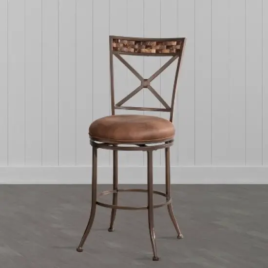 Compton Swivel Counter Height Barstool Brown - Hillsdale Furniture image {1}