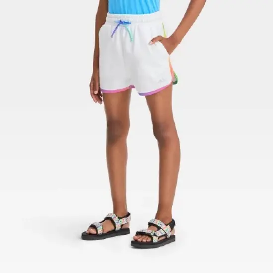Pride Kids' PH by The PHLUID Project Rainbow Pull-On Shorts - White image {3}