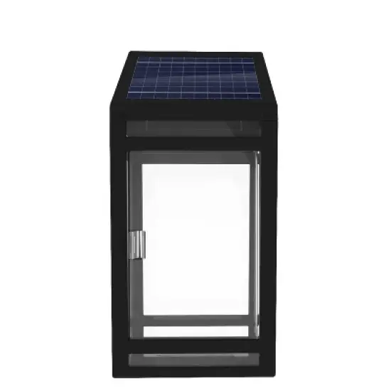 LED Solar Outdoor Wall Panel Lantern with Clear Panel - Techko Maid image {3}
