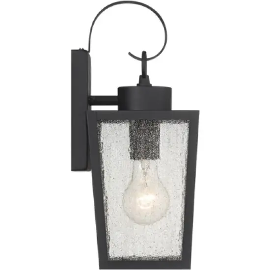 John Timberland Thebes 13 1/4" High Farmhouse Rustic Outdoor Wall Light Fixture Mount Porch House Weatherproof Textured Black Finish Clear Glass Shade image {6}