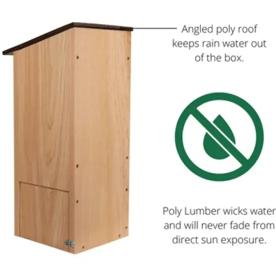 JCS  Wildlife Cedar Wood Duck House with Recycled Poly Lumber Roof and Predator Guard image {2}