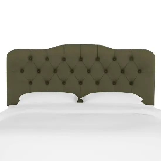 King Tufted Headboard Velvet Loden - Skyline Furniture image {1}