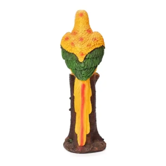 Techko Maid Parrot Yellow Solar Outdoor Garden Statue Decor with Spotlight image {4}