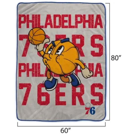 NBA Philadelphia 76ers 60"x80" Cartoon Basketball Ultra Cozy Blanket image {2}