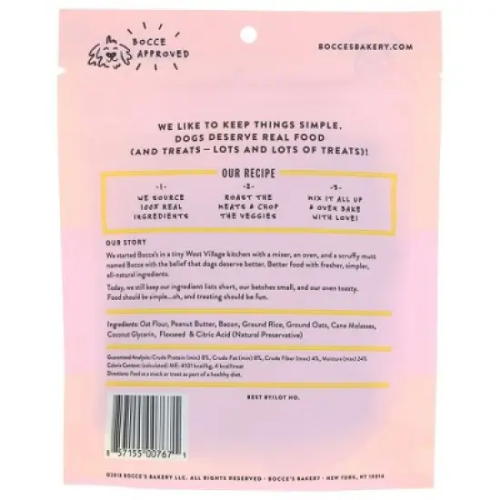 Bocce's Bakery Bac'n Nutty Training Bites PB and Bacon Recipe - Case of 12/6 oz image {2}
