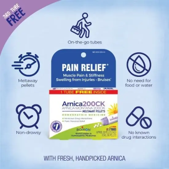 Arnica Montana 200CK 3 MDT by Boiron  -  240 Pellet image {6}