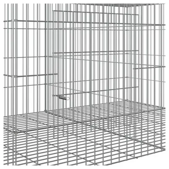 vidaXL Rabbit Cage Silver Galvanized Iron 43.3 x 31.1 x 21.3 in - 43.3" x 31.1" x 21.3" image {5}