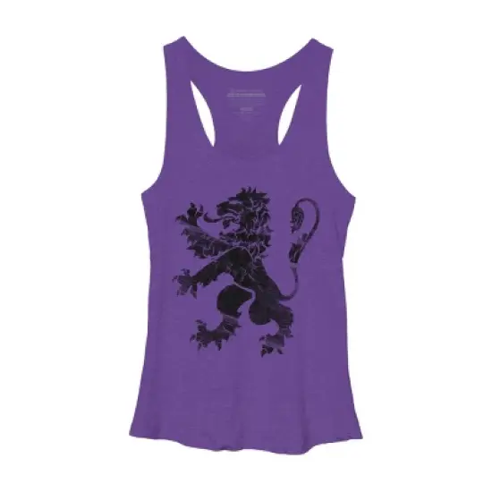 Women's Design By Humans Black Lion Rampant By Snazzygaz Racerback Tank Top image {5}